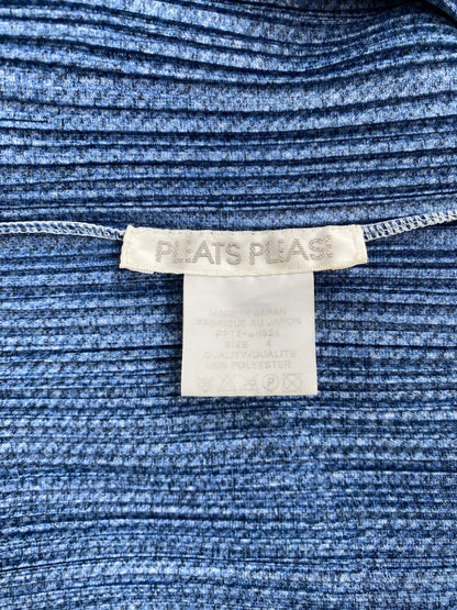 ISSEY MIYAKE PLEATS PLEASE denim tromp loeil print dress