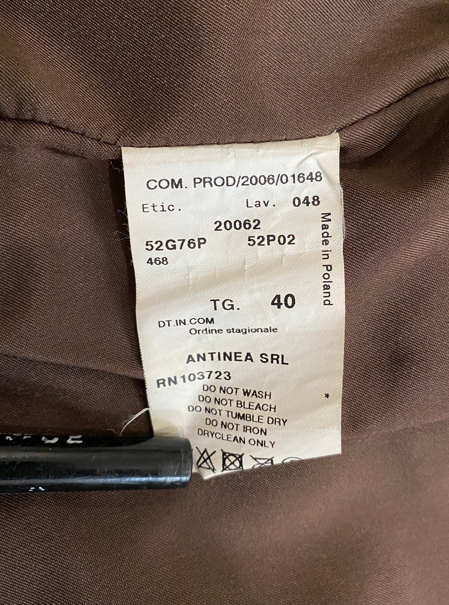 EMPORIO ARMANI Brown Leather Zip Up Jacket 40IT