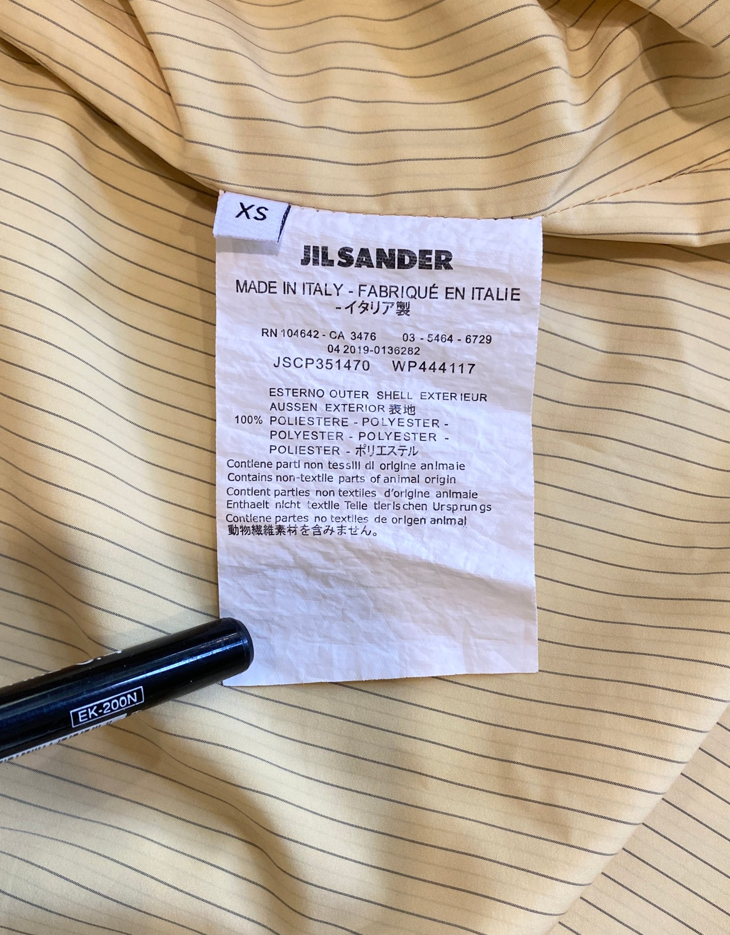 JIL SANDER Yellow Stripe Skirt Size XS